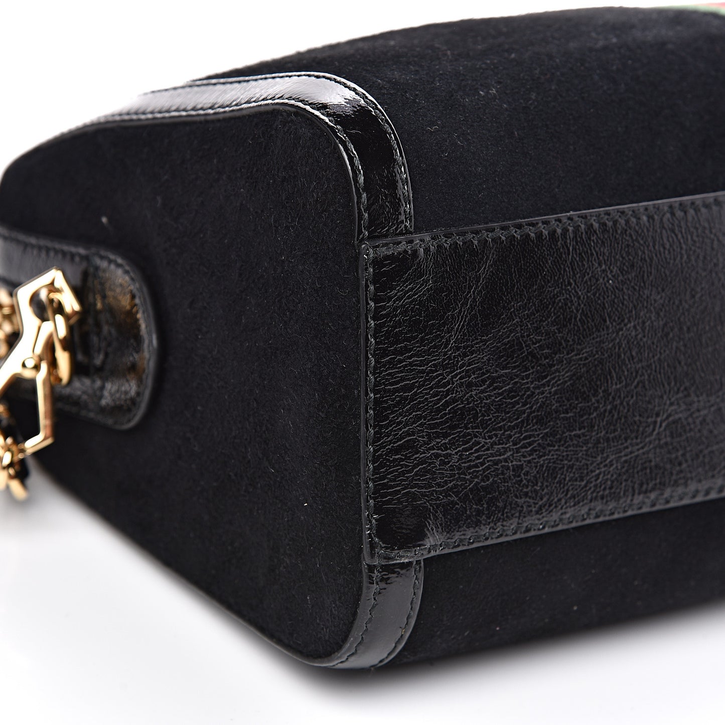Suede Patent GG Web Medium Ophidia Boston Black