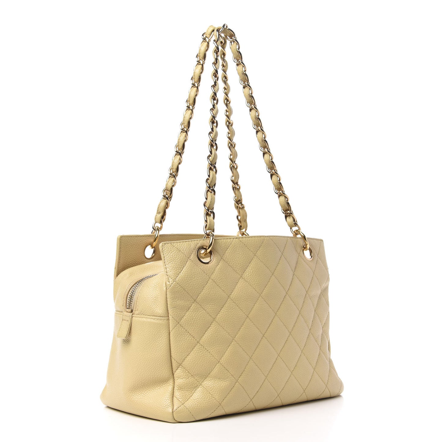 Caviar Quilted Petit Timeless Tote PTT Beige Clair