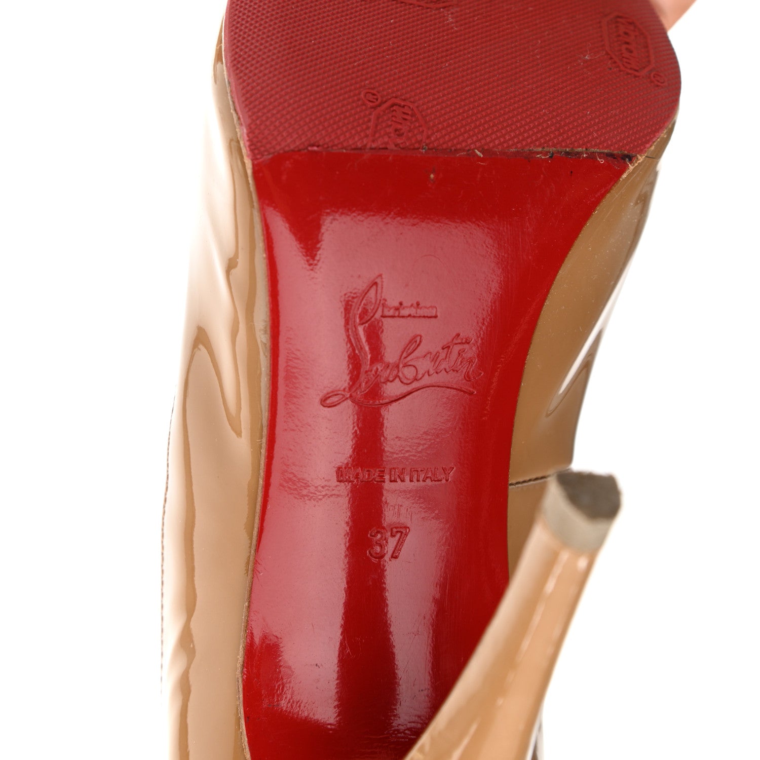 Christian Louboutin Patent Fifille 100 Pumps 37 Nude 6 of 7