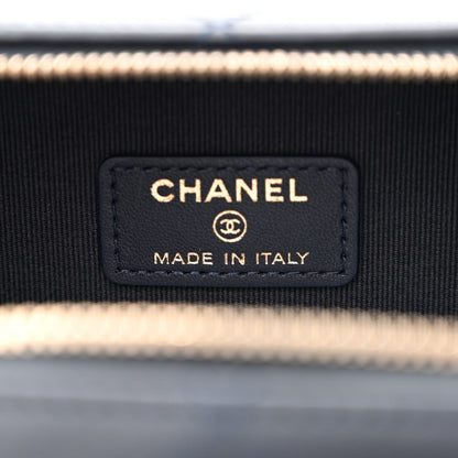 Chanel Lambskin Quilted Chain Top Handle Vanity Case Blue 6 of 11