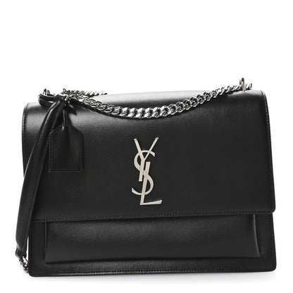 Saint Laurent Calfskin Large Monogram Sunset Black 1 of 12