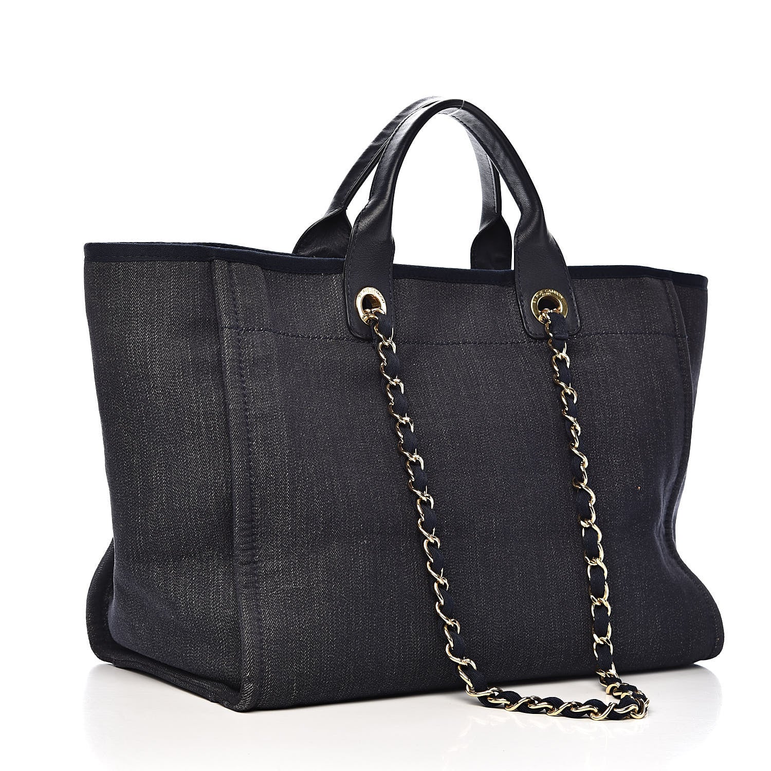 Chanel Denim Large Deauville Tote Dark Blue 3 of 15