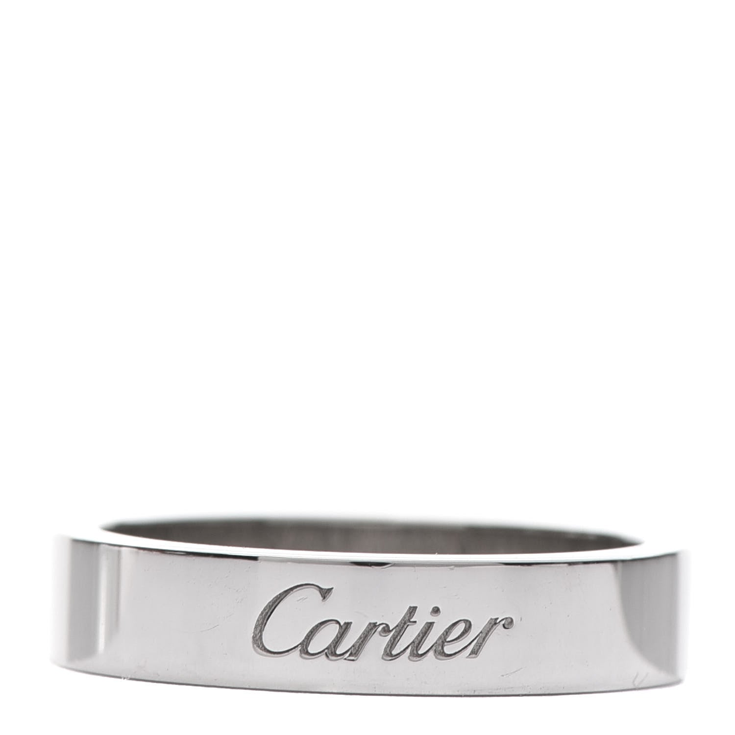 Cartier Platinum 4mm C De Wedding Band Ring 51 5.75 1 of 5