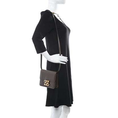 Fendi Vitello Vernice Mou Karligraphy Crossbody Bag Ebano 2 of 13