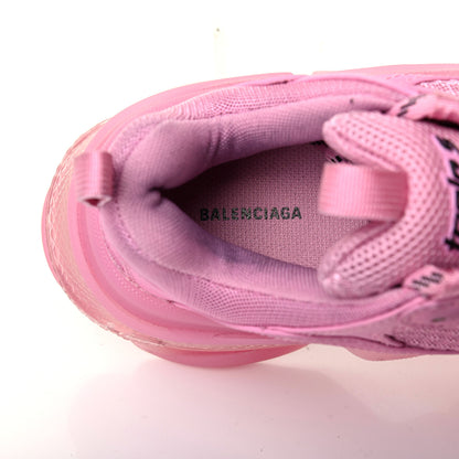 Balenciaga Fabric Mesh Clear Sole Womens Triple S Sneakers 38 Pink 9 of 12