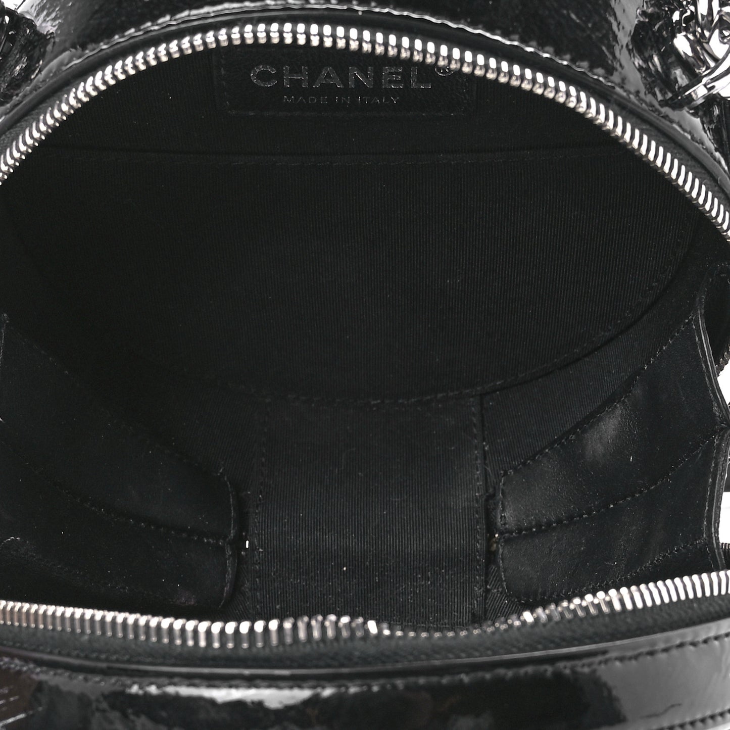 Patent Round As Earth Evening Bag Black