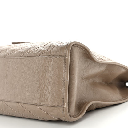 Saint Laurent Crinkled Calfskin Matelasse Monogram Large Niki Shopper Tote Dusty Grey 10 of 13