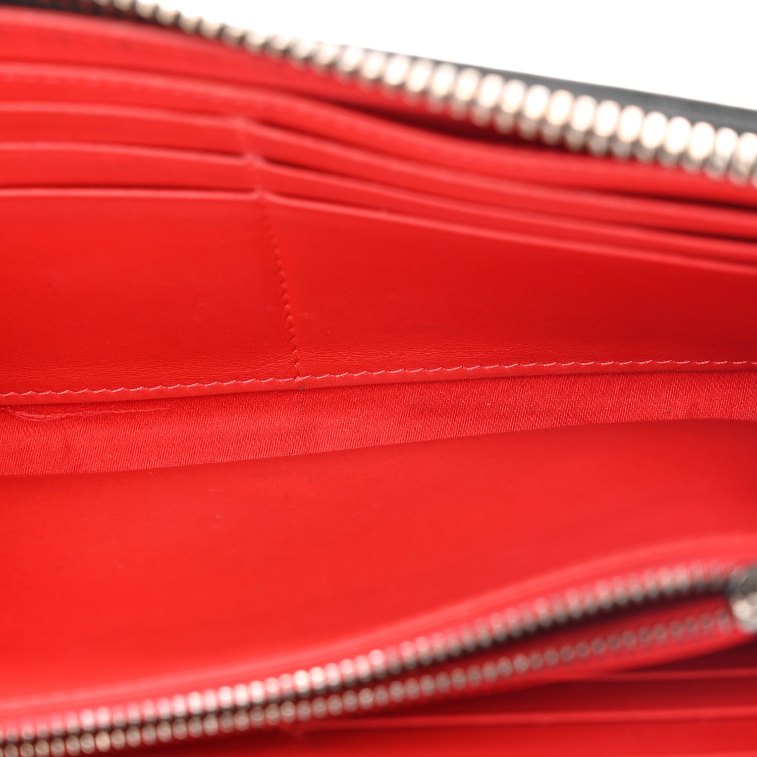 Christian Louboutin Calfskin Panettone Zip Around Wallet Loubi Red Black 6 of 12