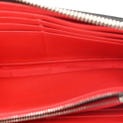 Christian Louboutin Calfskin Panettone Zip Around Wallet Loubi Red Black 6 of 12