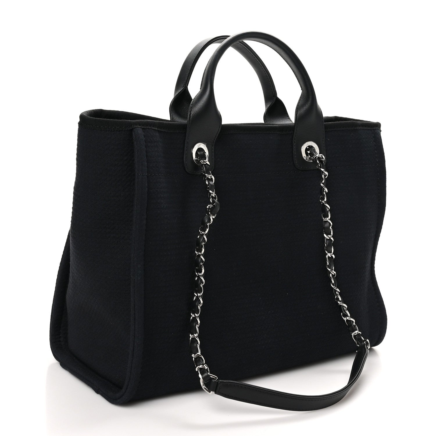 Chanel Mixed Fibers Small Deauville Tote Black 4 of 12