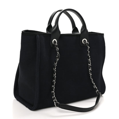 Chanel Mixed Fibers Small Deauville Tote Black 4 of 12