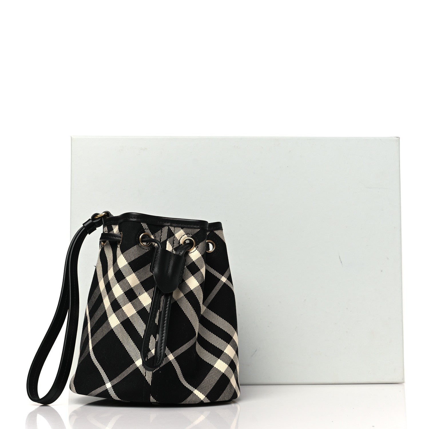 Burberry Check Mini Drawstring Pouch Black Calico 10 of 10