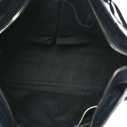 Balenciaga Chevre Silver Metallic Edge Hardware S City Bleu Nuit Dark Sea 6 of 11
