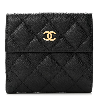 Chanel Caviar Quilted Compact French Flap Wallet Black 1 of 15