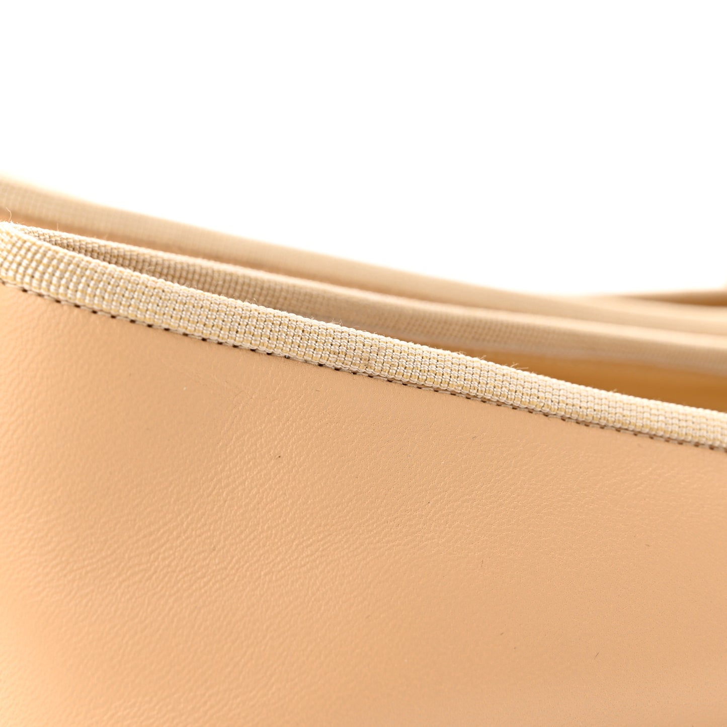 Lambskin Cap Toe CC Ballerina Flats 37 Beige Black