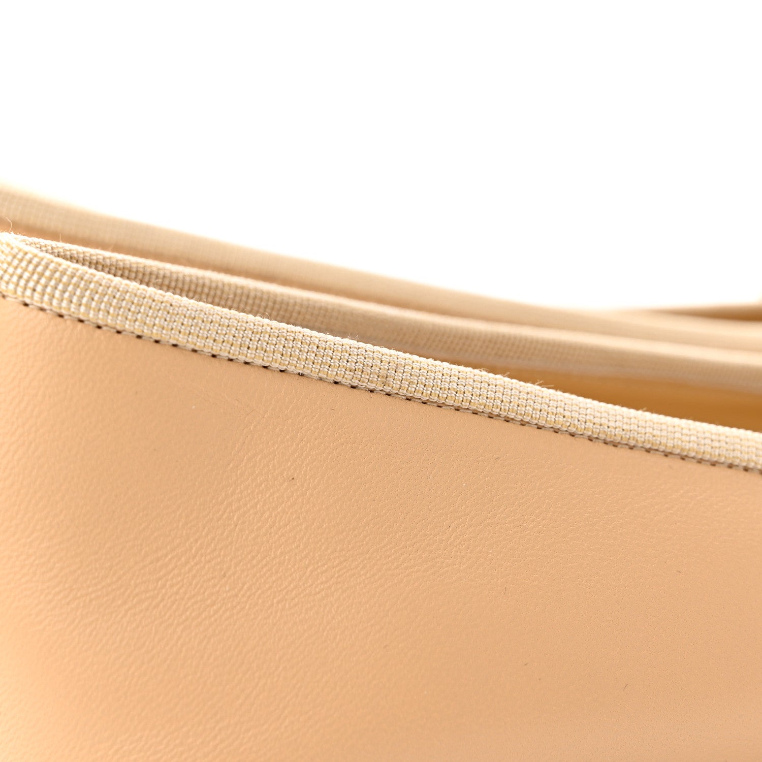 Chanel Lambskin Cap Toe CC Ballerina Flats 37 Beige Black 10 of 15