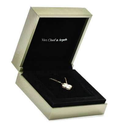 Van Cleef & Arpels 18K Yellow Gold Mother of Pearl Vintage Alhambra Pendant Necklace 5 of 5