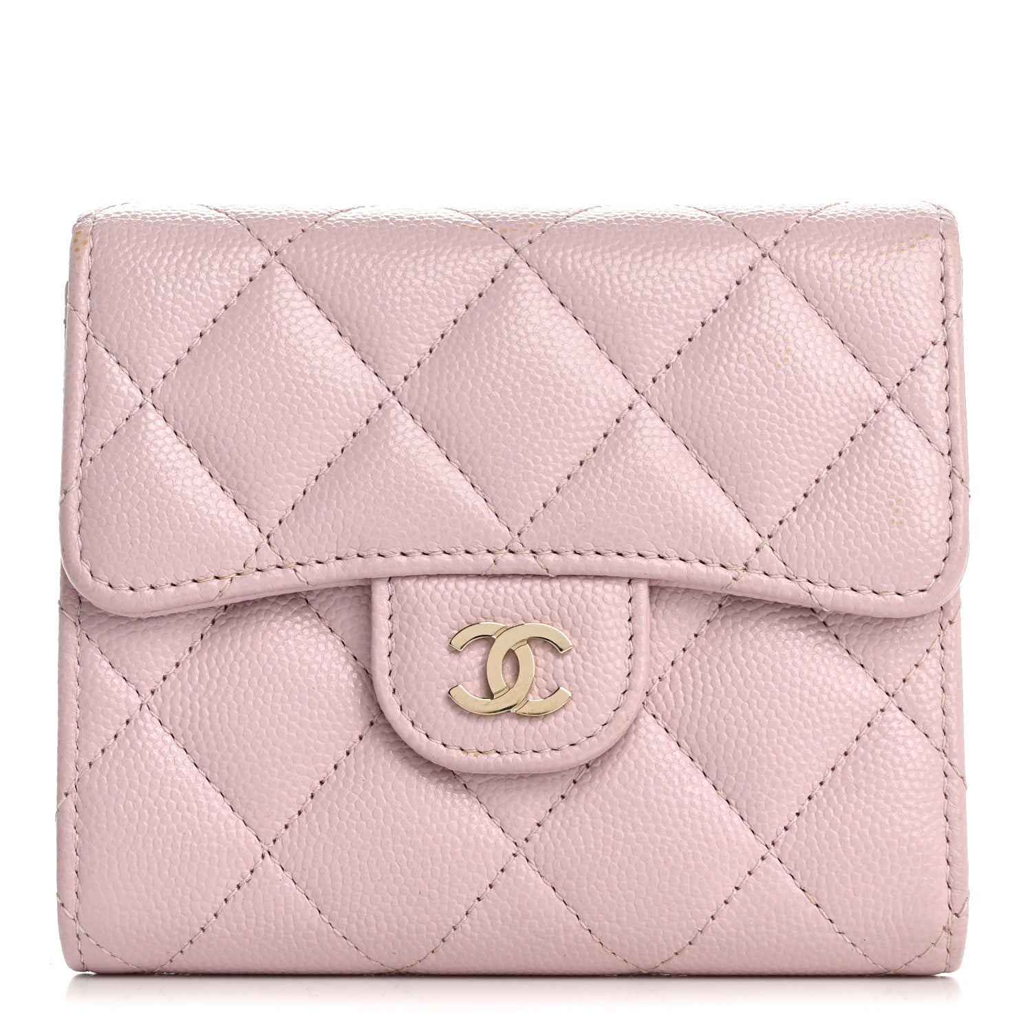 Chanel Caviar Quilted Compact Flap Wallet Light Pink 1 of 11