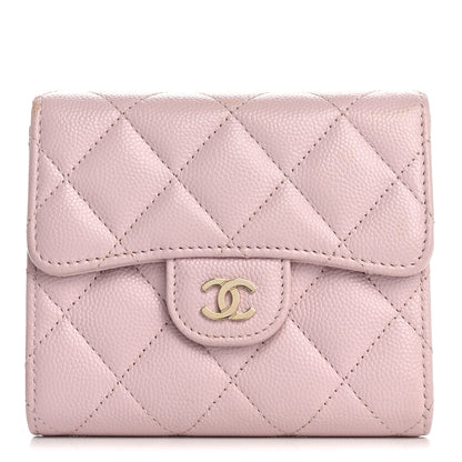Chanel Caviar Quilted Compact Flap Wallet Light Pink 1 of 11