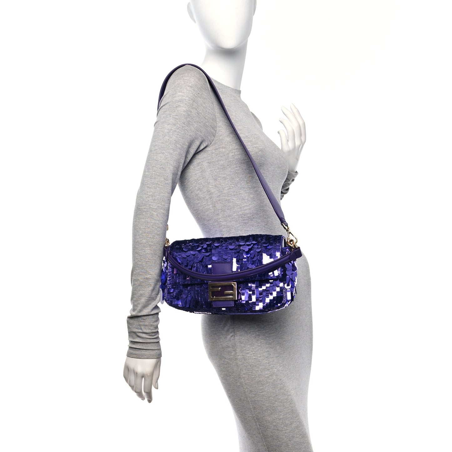 Sequin Paillettes Vitello Grace Sex and the City Baguette Viola Purple Rain