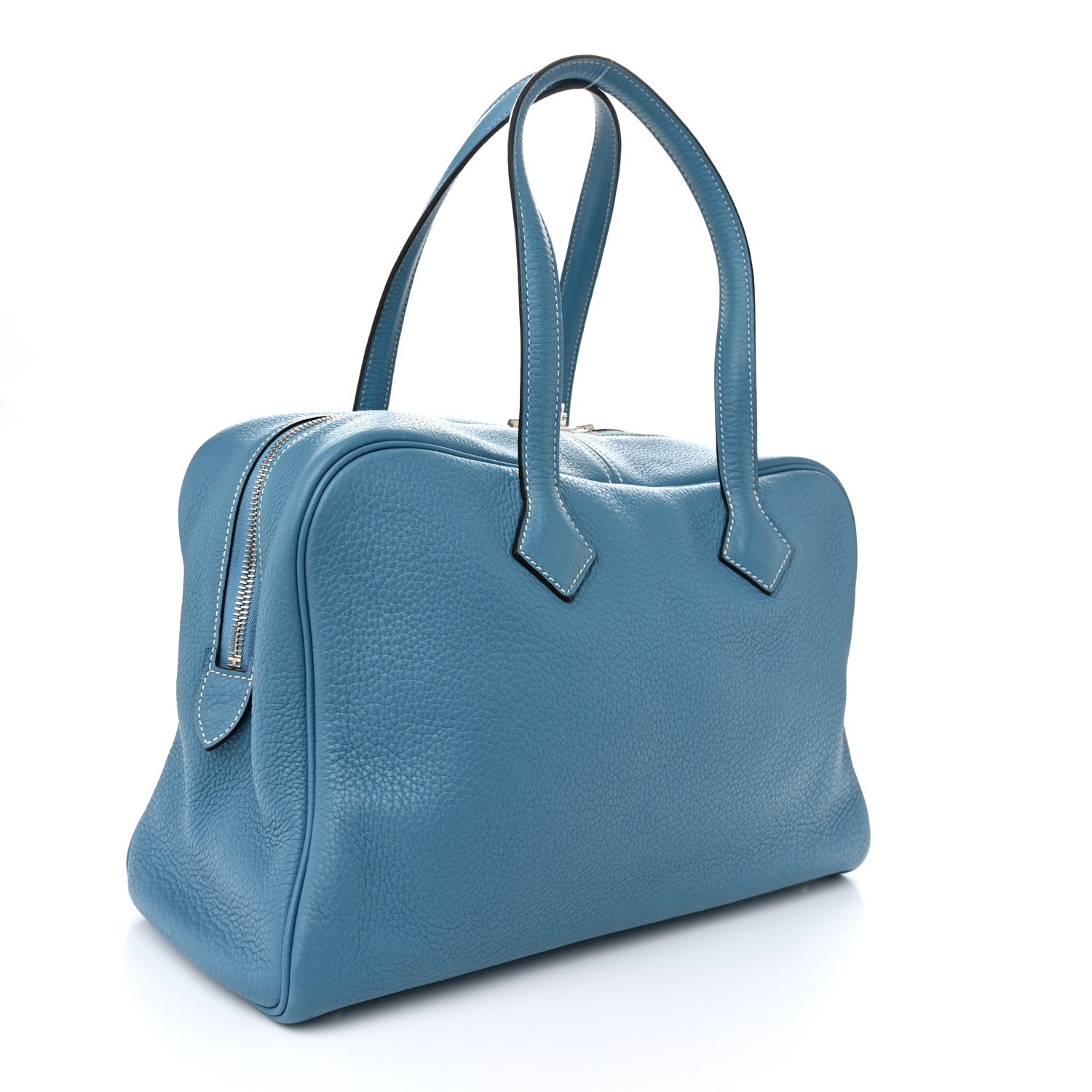 Hermes Taurillon Clemence Victoria II 35 Blue Jean 3 of 11