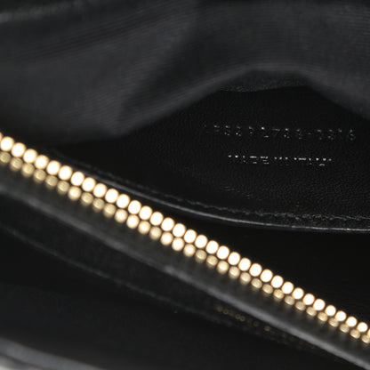 Saint Laurent Sheepskin Matelasse Chevron Monogram Large College Satchel Black 8 of 11