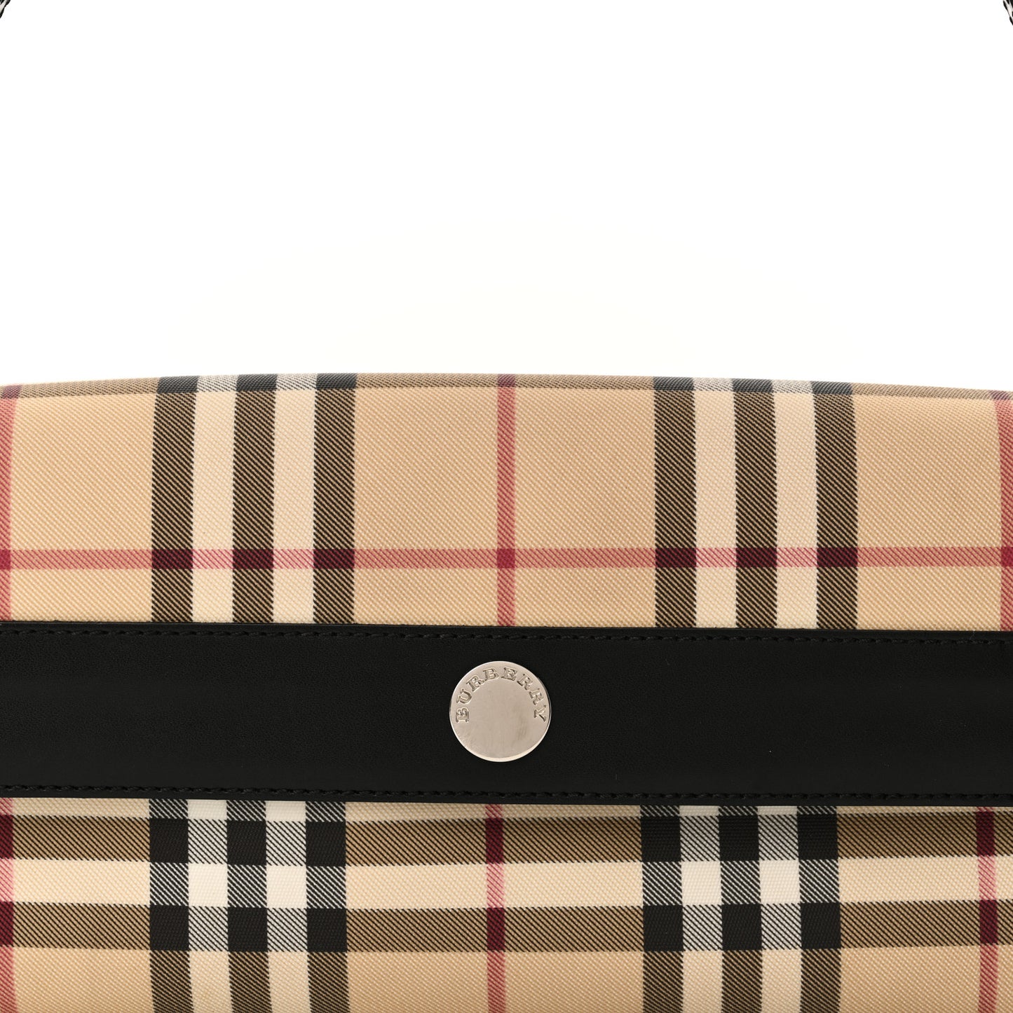 House Check Flap Shoulder Bag Black
