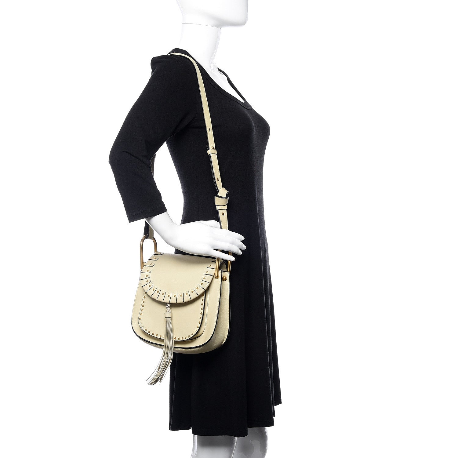 Chloe Calfskin Small Hudson Shoulder Bag Lace White 2 of 8