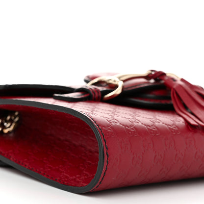 Gucci Soft Microguccissima Mini Emily Chain Shoulder Bag Rosso 9 of 10