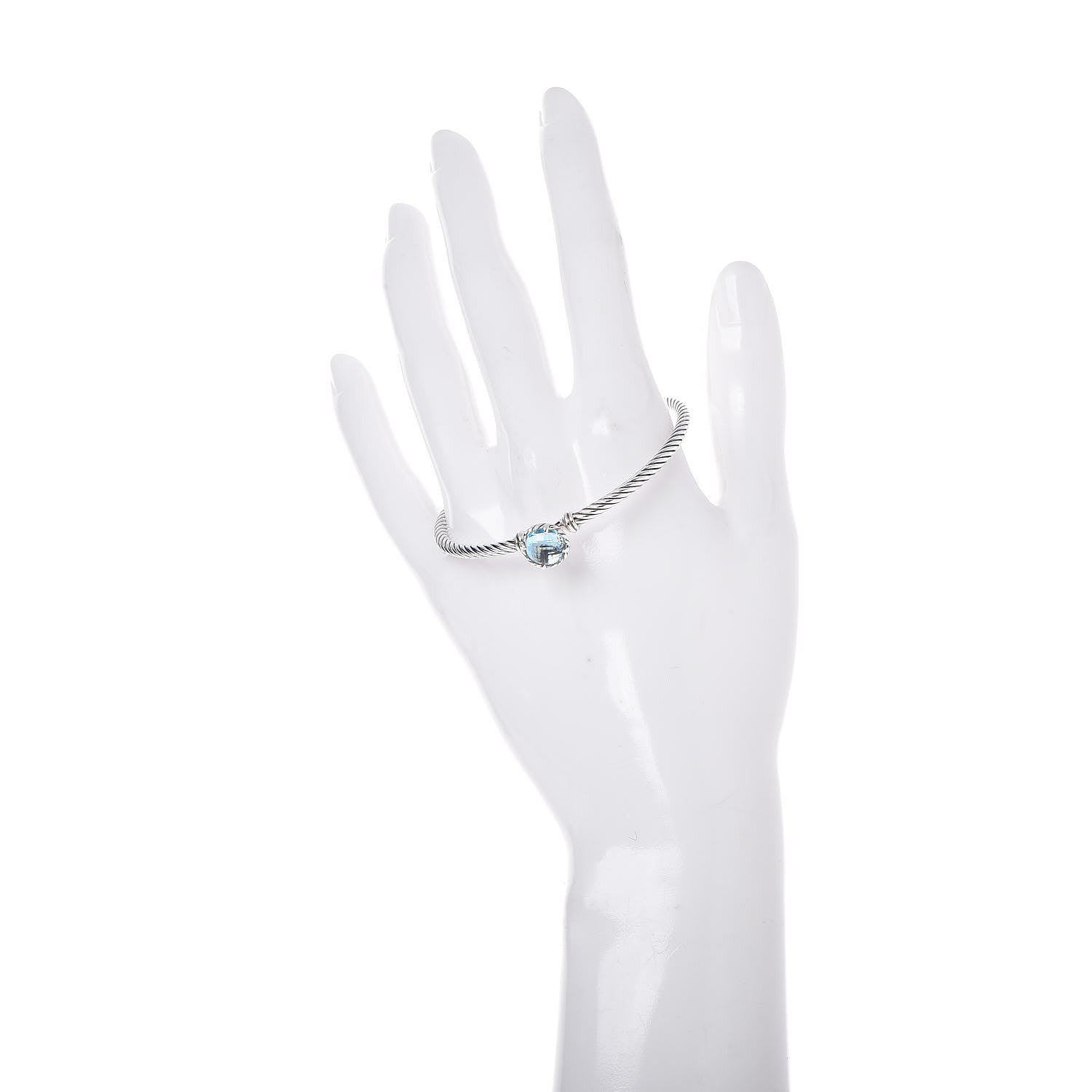 David Yurman Sterling Silver Blue Topaz 3mm Chatelaine Bracelet 2 of 4
