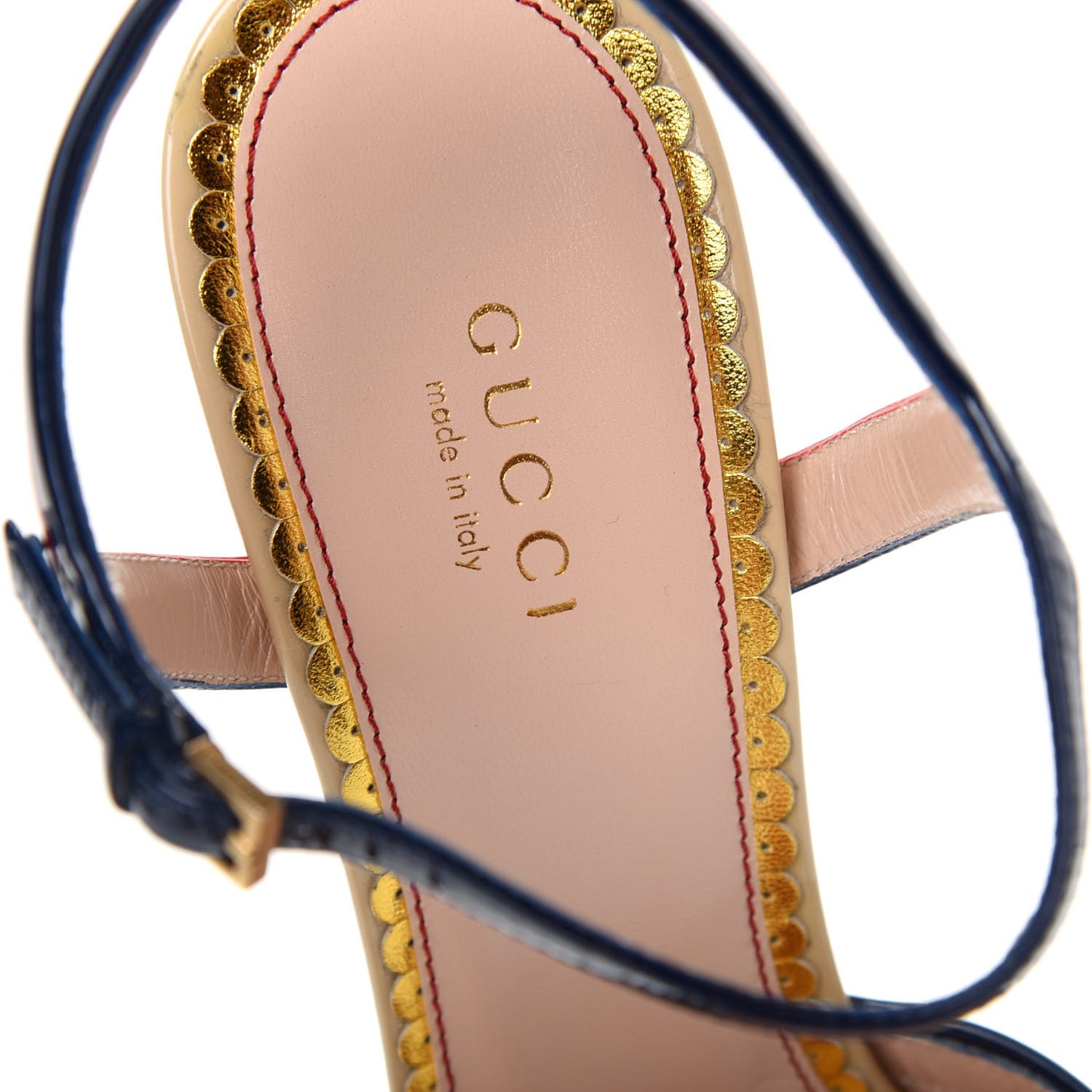 Patent Millie Ankle Strap Sandals 38 Red Blue Agata Sandstorm