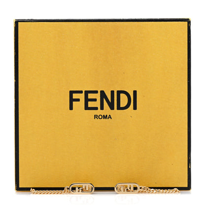 Fendi Metal O'Lock Chain Drop Earrings Gold 5 of 5
