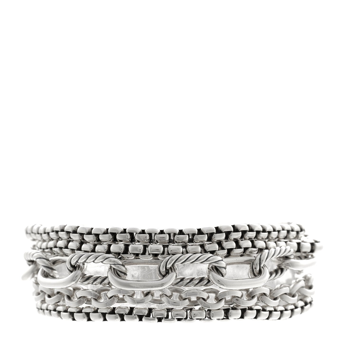 Sterling Silver Multi Row Chain Bracelet