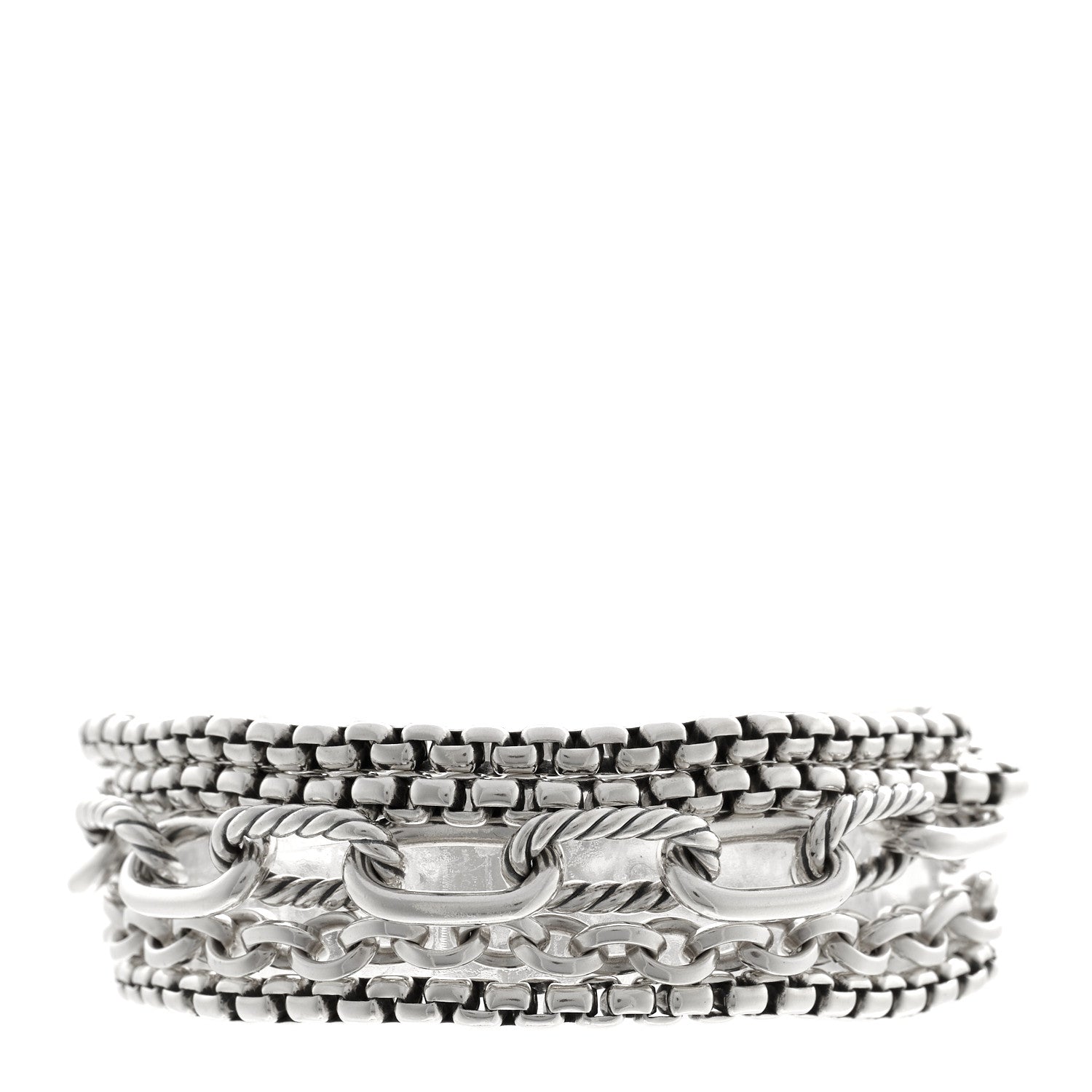 David Yurman Sterling Silver Multi Row Chain Bracelet 1 of 3
