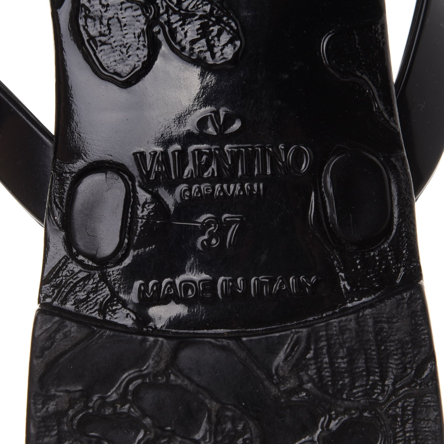 Valentino Garavani PVC Jelly Rockstud Bow Thong Sandals 37 Black 8 of 9