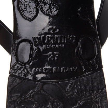 Valentino Garavani PVC Jelly Rockstud Bow Thong Sandals 37 Black 8 of 9