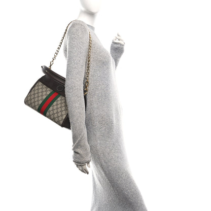 Gucci GG Supreme Monogram Koi Calfskin Web Virgo Tote Beige Ebony Chocolate 2 of 9