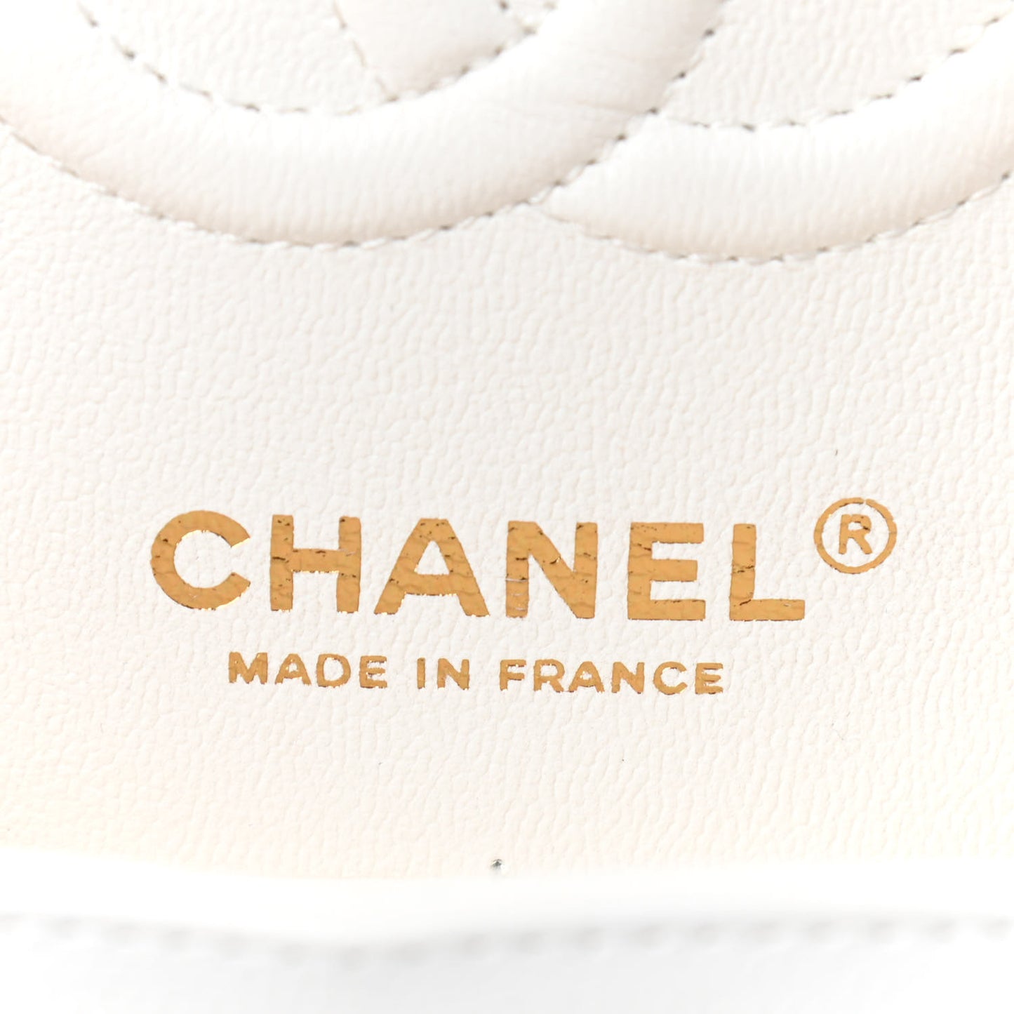Caviar Chevron Quilted Small Double Flap White