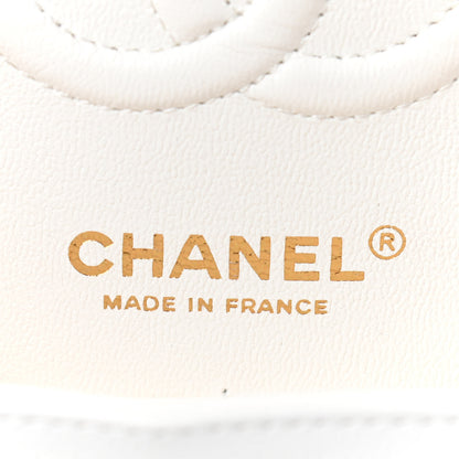 Chanel Caviar Chevron Quilted Small Double Flap White 6 of 9