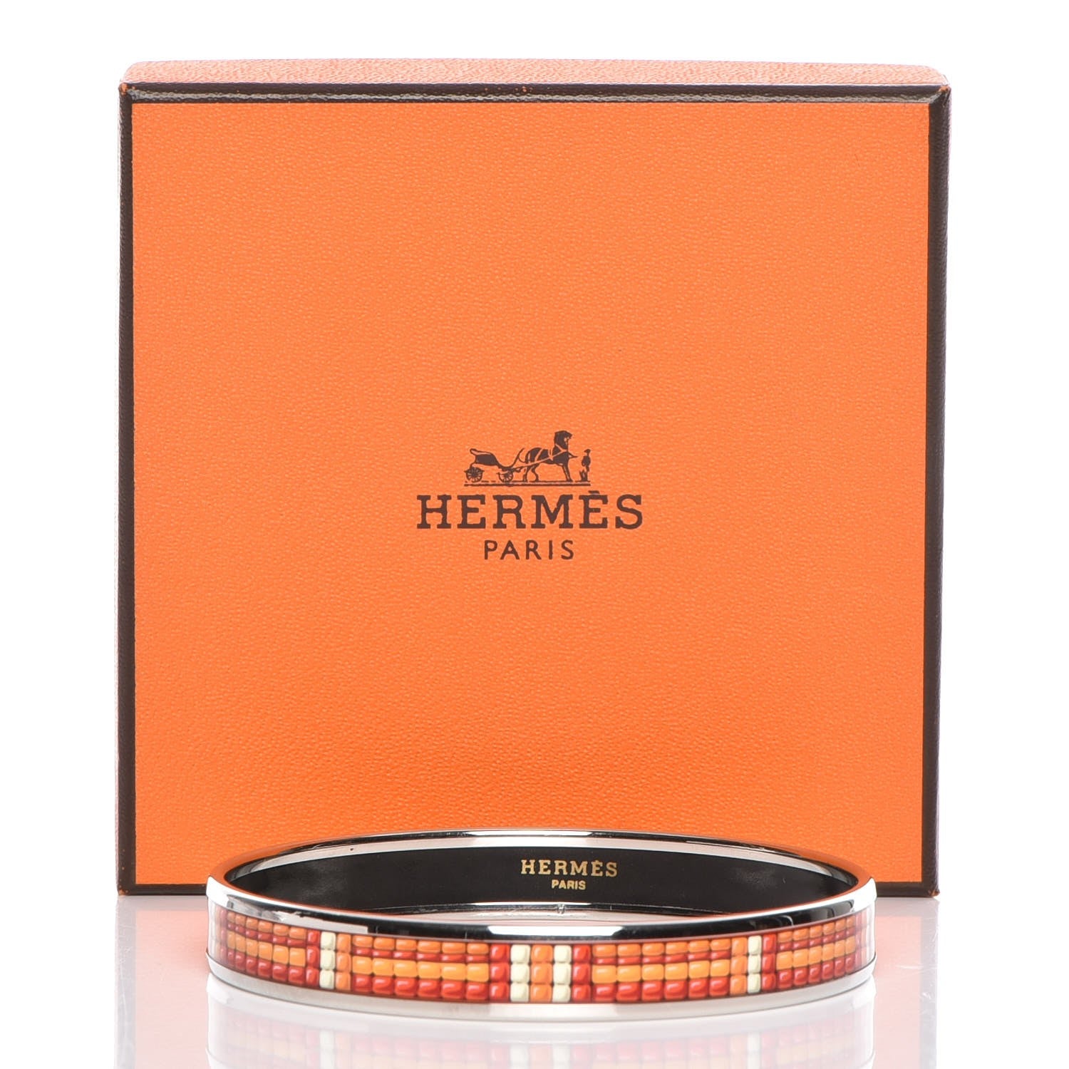 Hermes Enamel Printed Narrow Bracelet 70 7 of 7