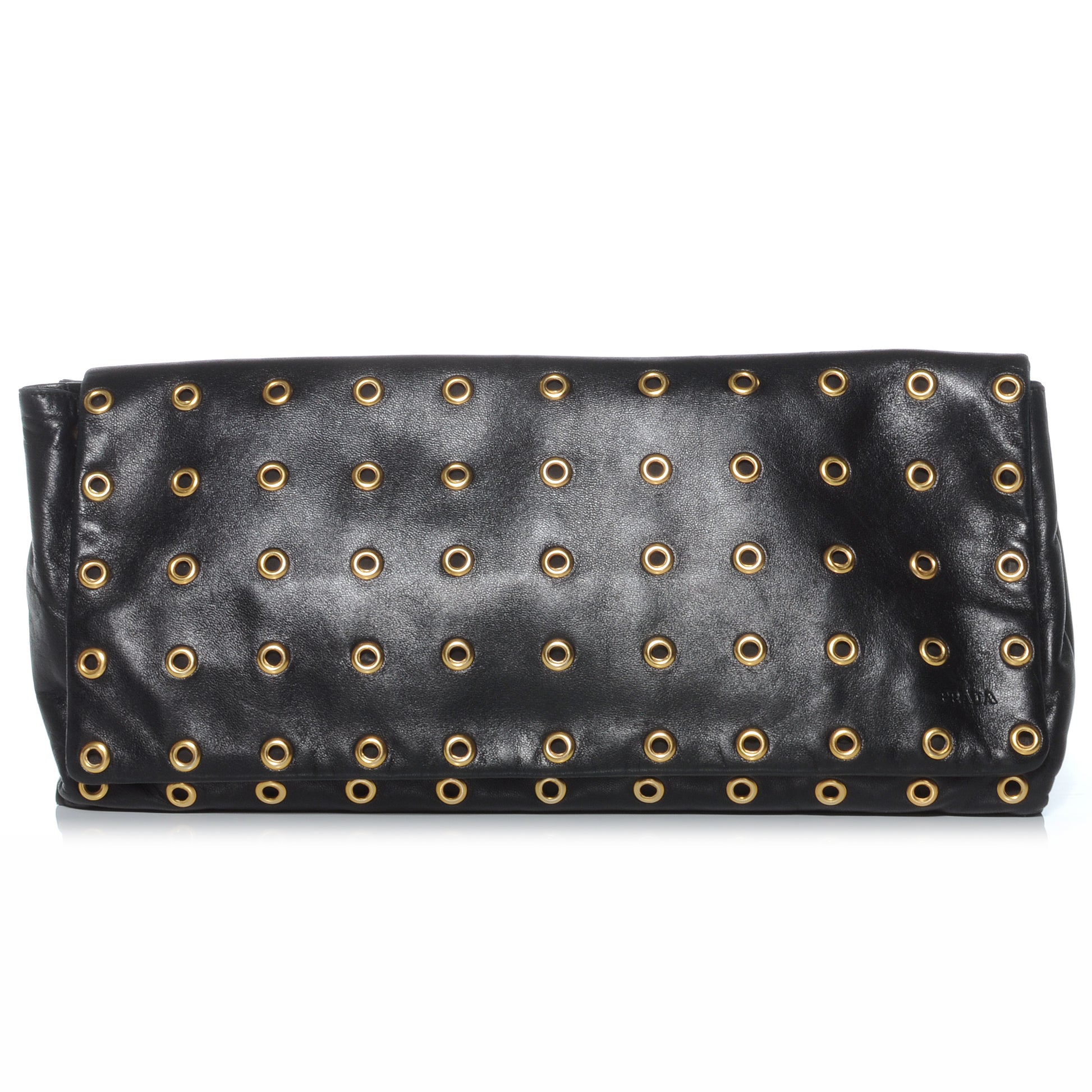 Prada Nappa Grommet Borchie Clutch Black 1 of 8