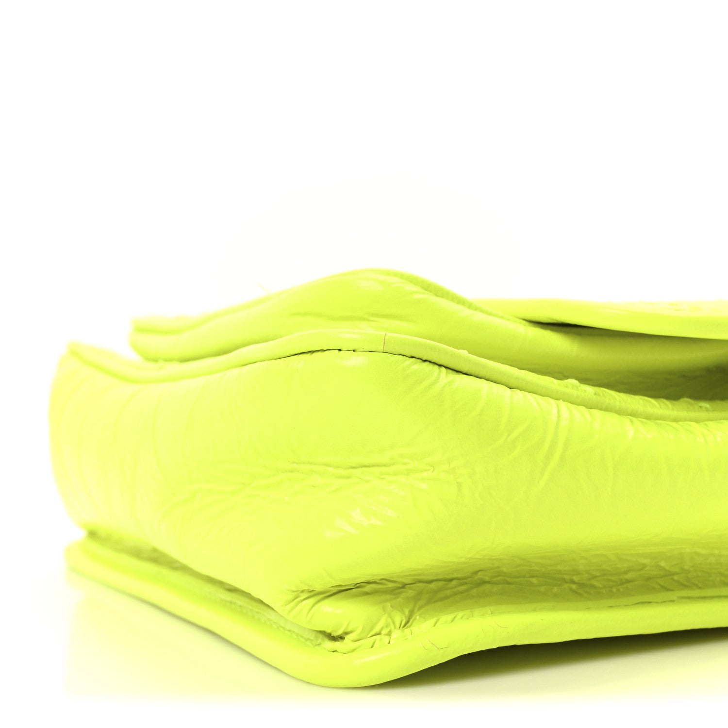 Saint Laurent Crinkled Calfskin Matelasse Monogram Baby Niki Chain Satchel Neon Yellow 10 of 10