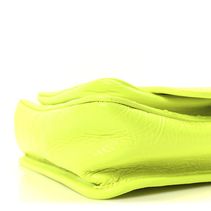 Saint Laurent Crinkled Calfskin Matelasse Monogram Baby Niki Chain Satchel Neon Yellow 10 of 10