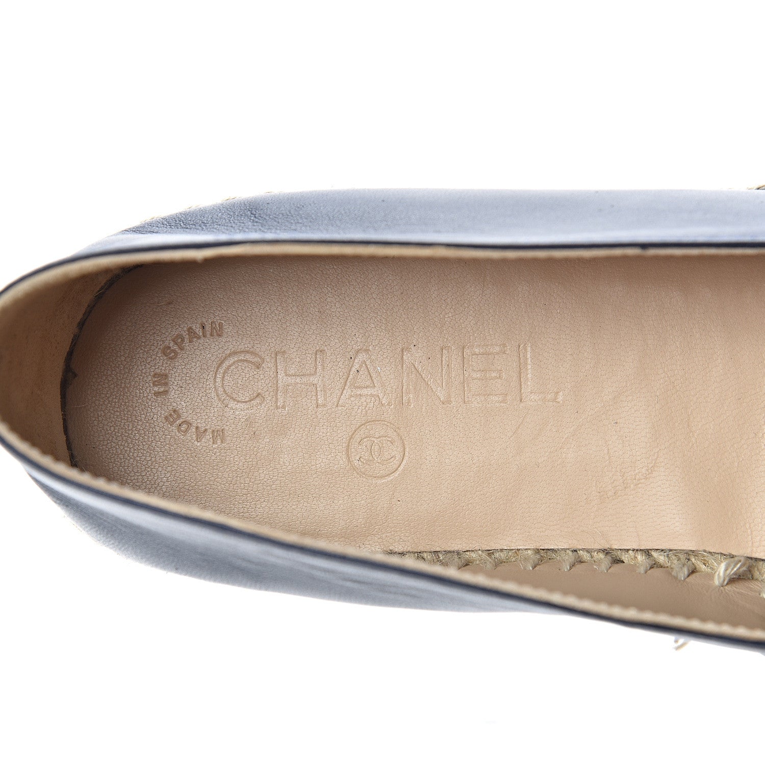 Chanel Lambskin CC Espadrilles 39 Navy Black 9 of 12