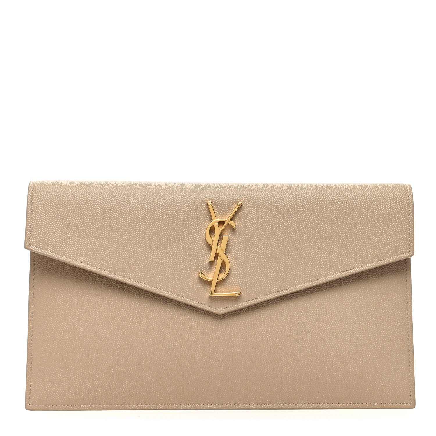 Saint Laurent Grain De Poudre Uptown Pouch Dark Beige 1 of 7