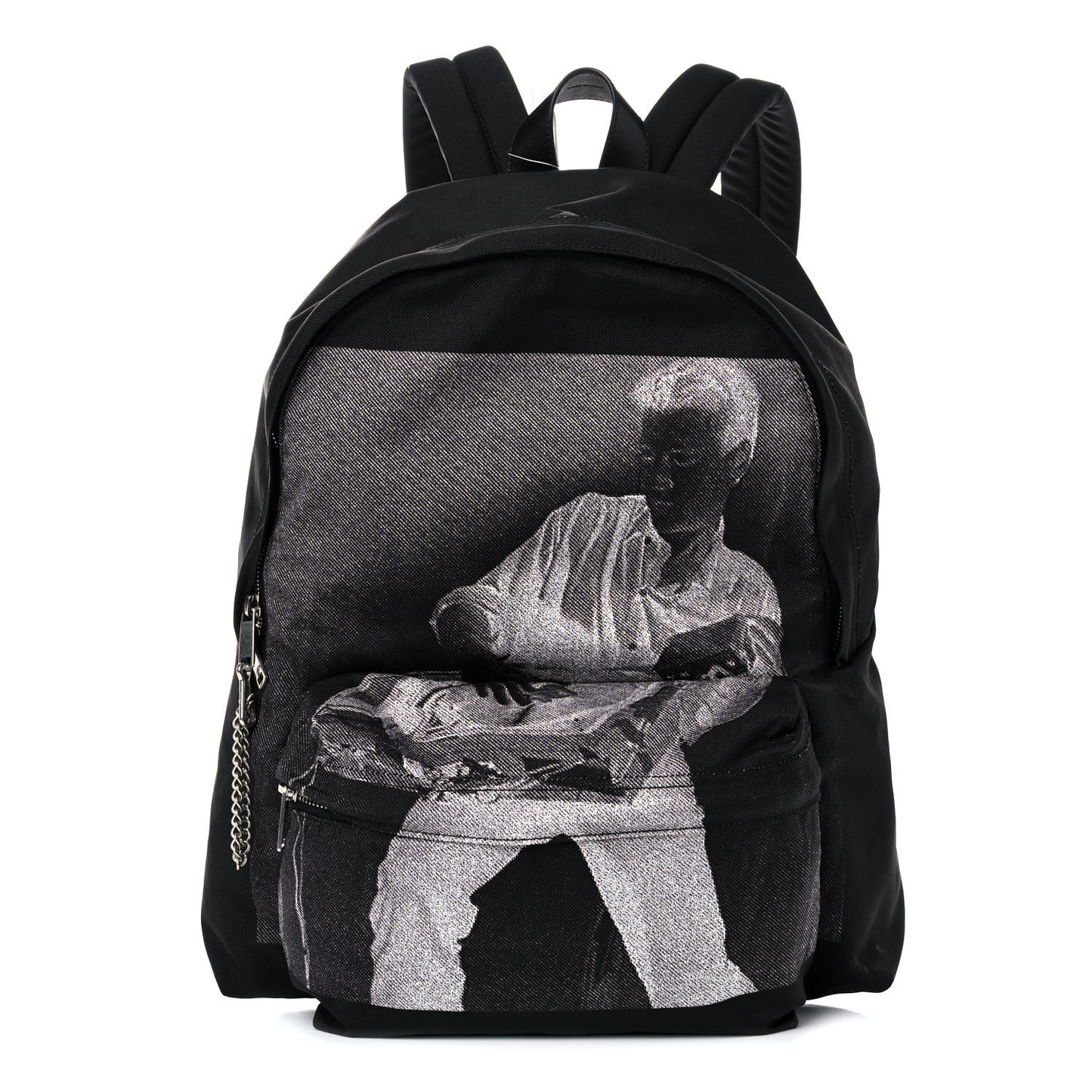 x Christian Marclay Nylon Phonoguitar Print Medium Backpack White Black