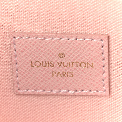 Louis Vuitton Damier Azur Pochette Felicie Chain Wallet Rose Ballerine 6 of 9