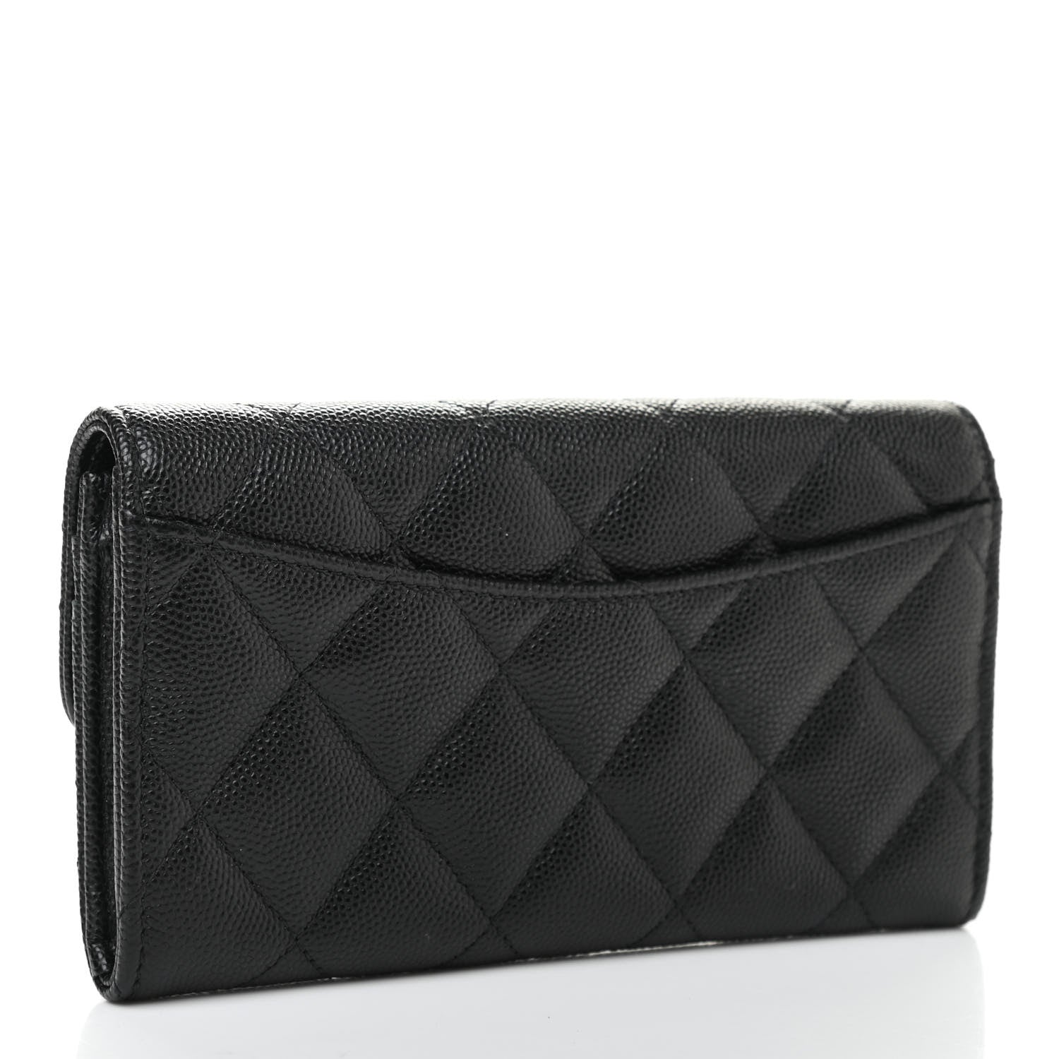 Chanel Caviar Quilted Medium Gusset Flap Wallet Black 3 of 8