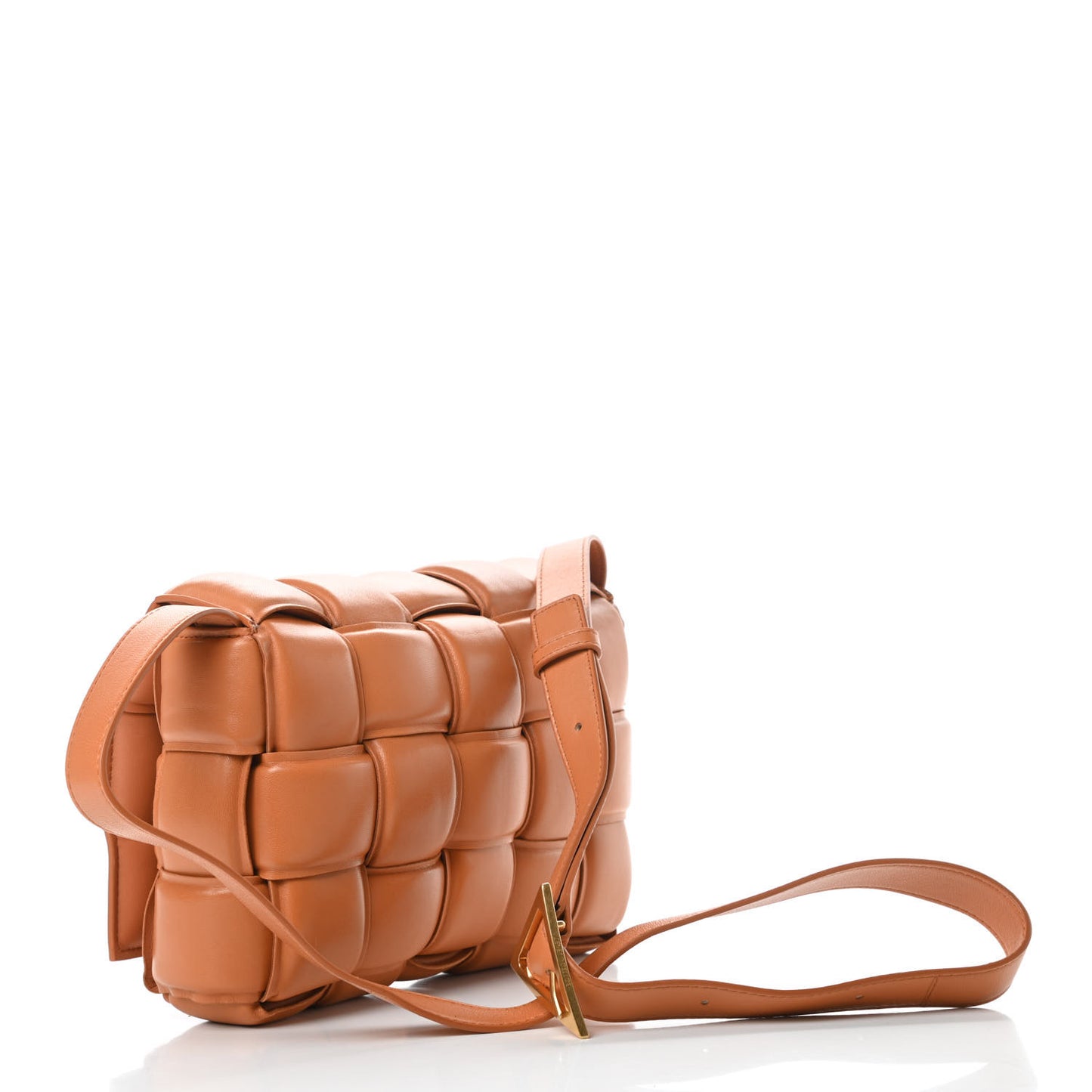 Nappa Maxi Intreccio Padded Cassette Crossbody Bag Clay