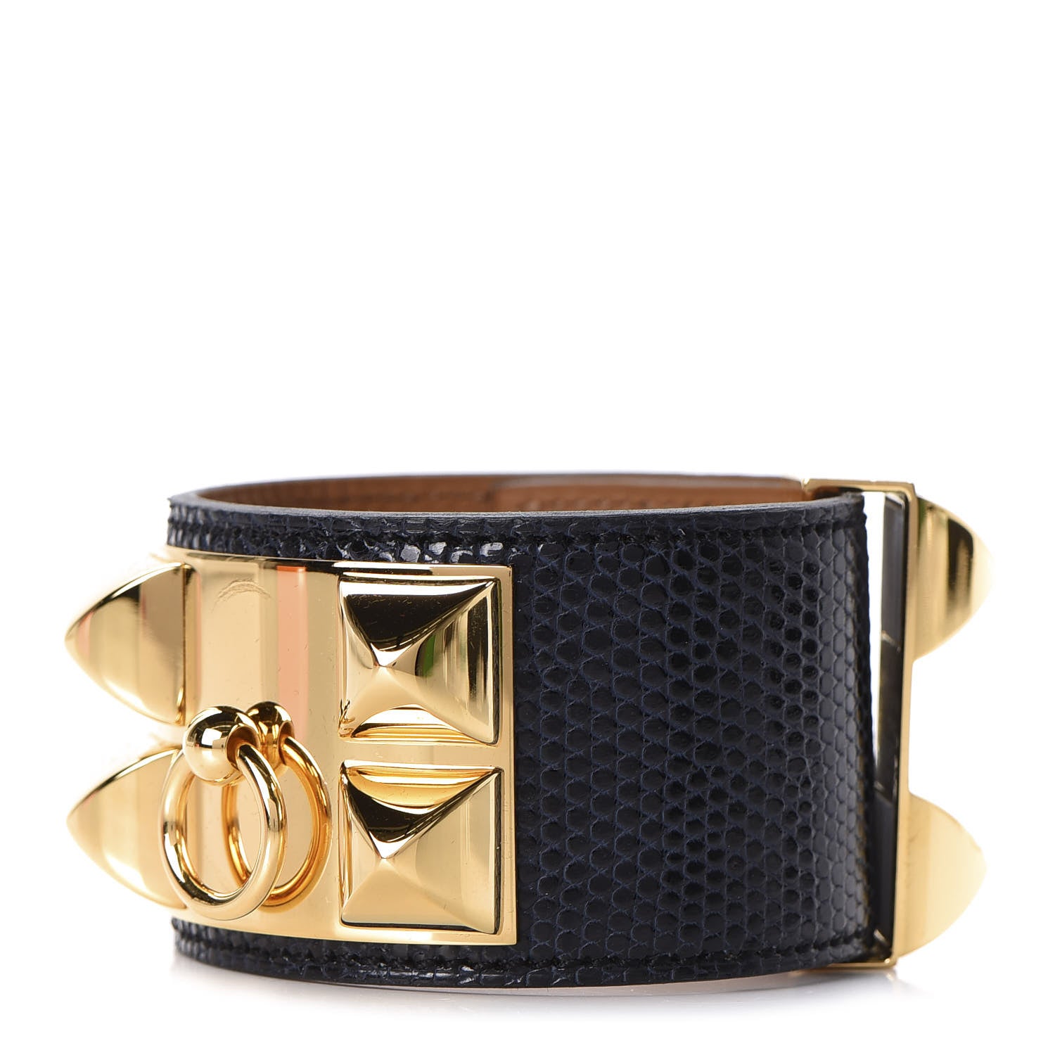 Hermes Lizard Collier De Chien CDC Bracelet T2 Bleu Indigo 1 of 8